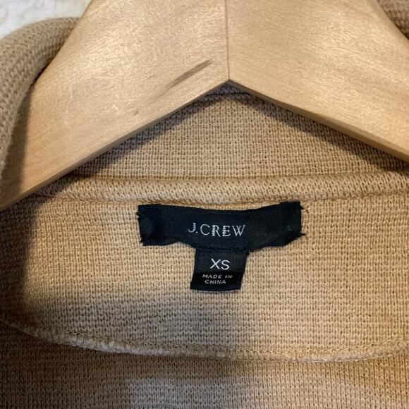 J. Crew Sophie Open Front Merino Wool Blend Sweater Blazer Womens XS Tan Camel - Picture 4 of 8